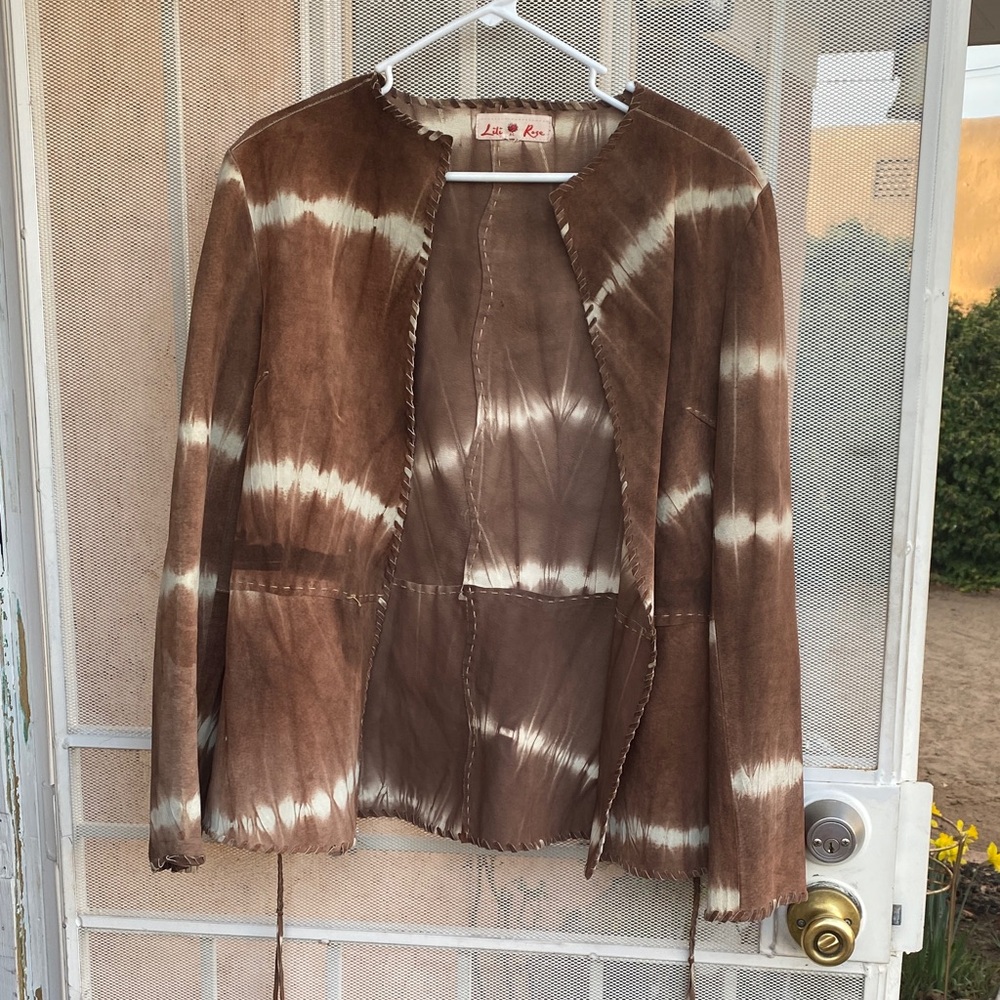 Lili Rose Brown Suede Tie-Dye Women's Jacket
